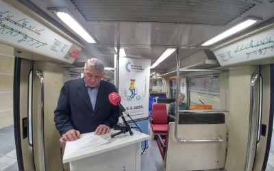 Josep Manel López, durant la roda de premsa a l'Espai Sabadell Rambla | Pere Gallifa